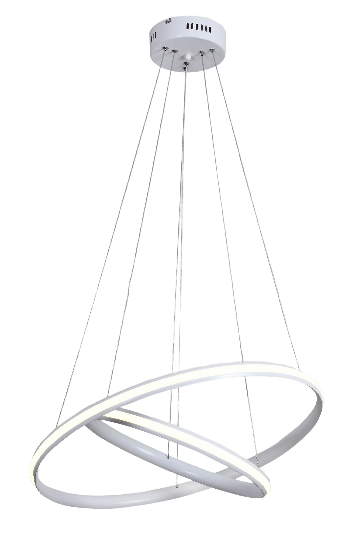 Designerski żyrandol z podwójnymi okręgami świetlnymi