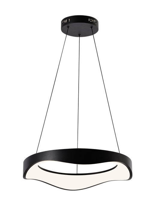 Minimalistyczny żyrandol LED o łagodnych krzywiznach