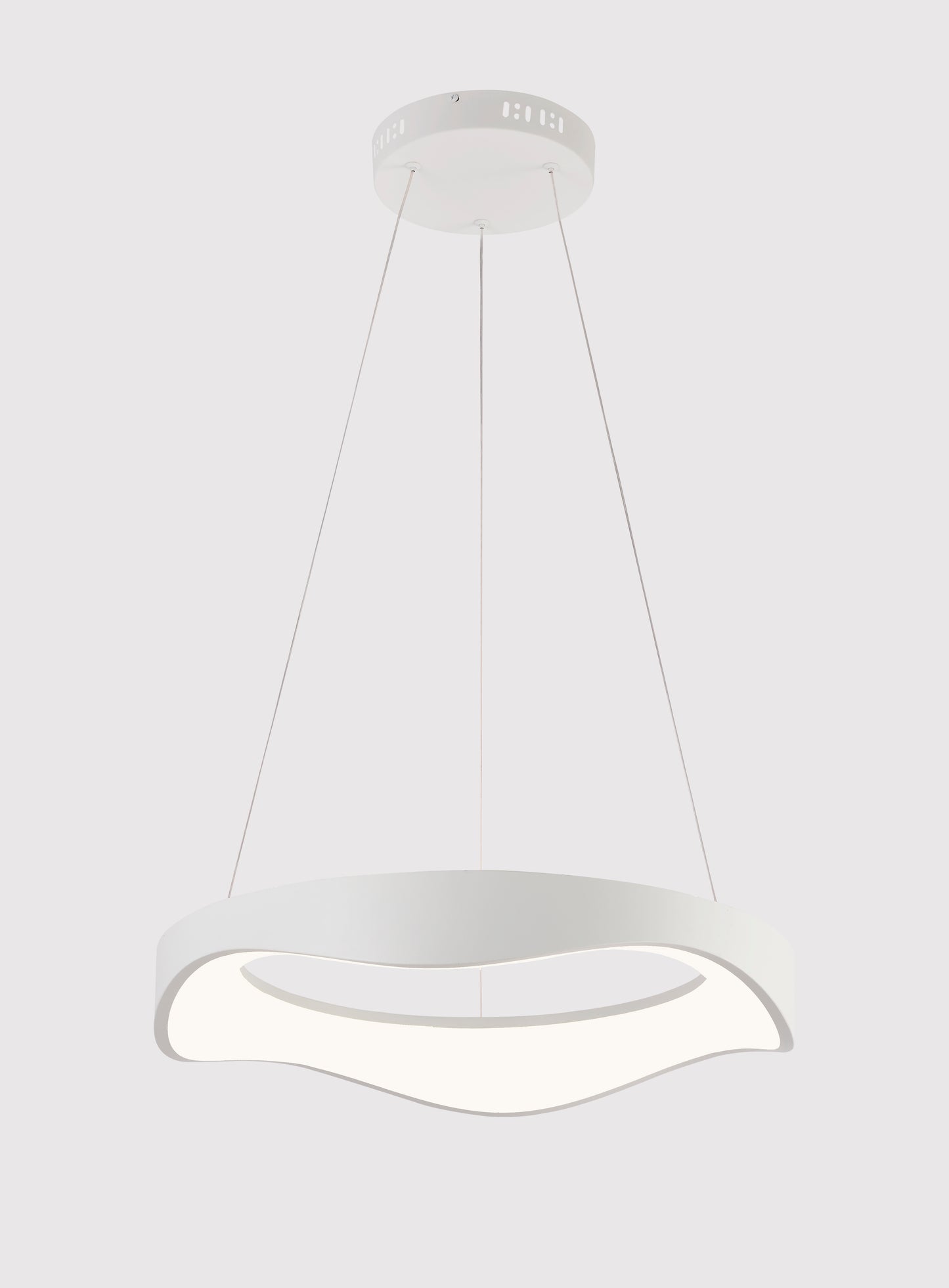 Minimalistyczny żyrandol LED o łagodnych krzywiznach