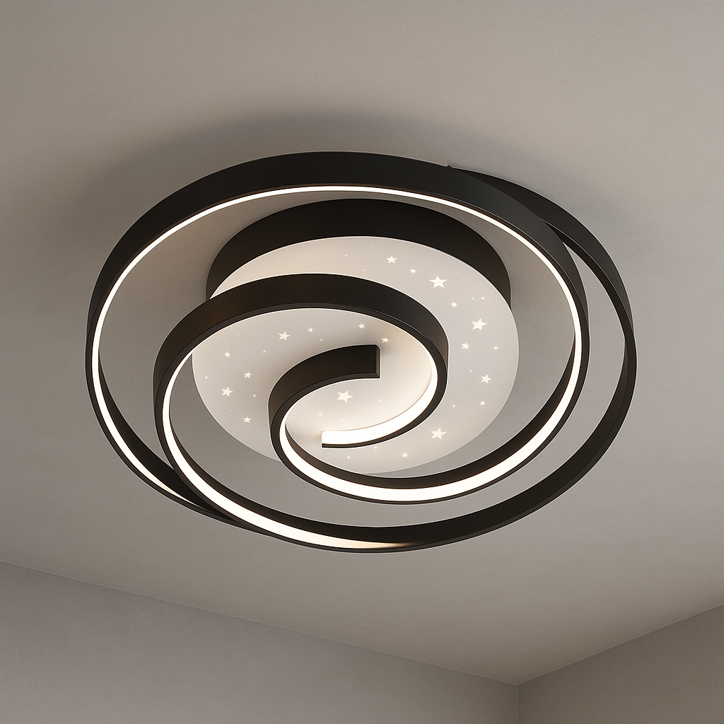 Designerska lampa sufitowa z efektem spirali - styl i wygoda dla Twojego wnętrza